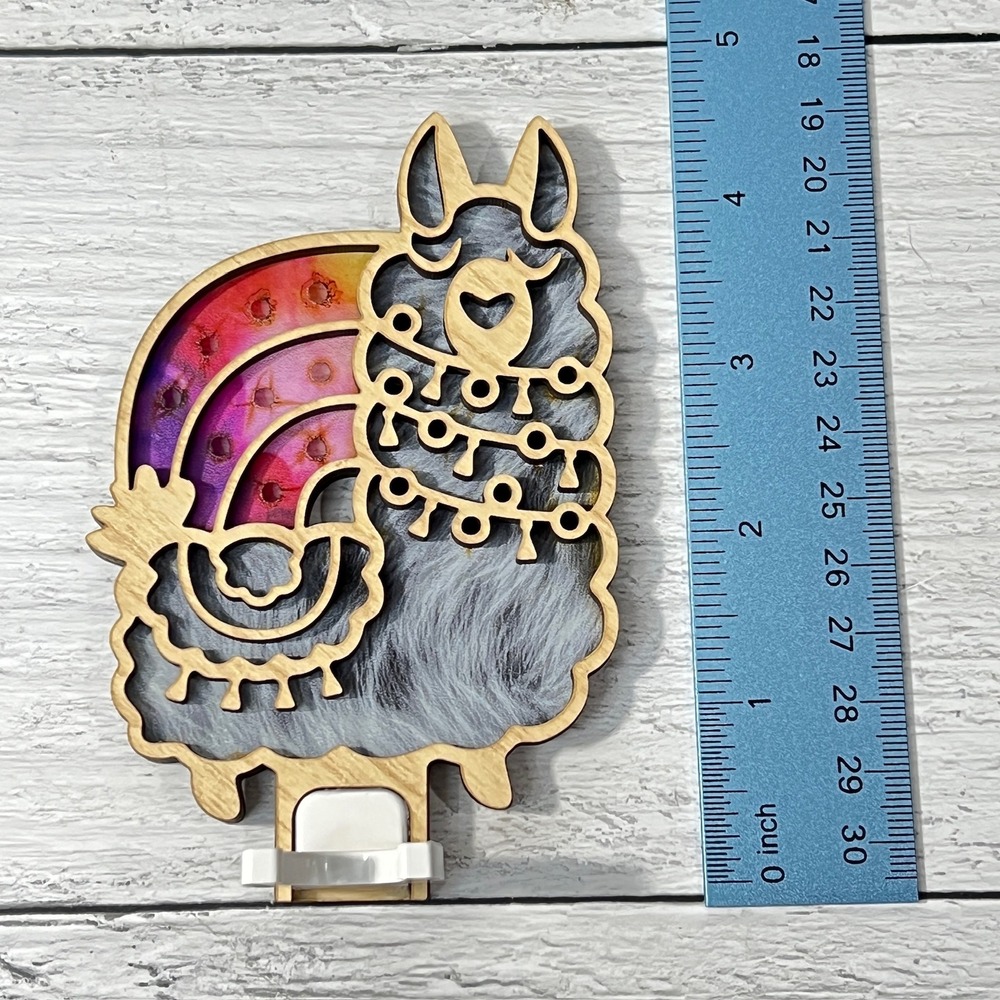 Llama Rainbow Night Light Plug In Wall Decor Handmade LED Bulb Alpaca - Picture 4 of 8